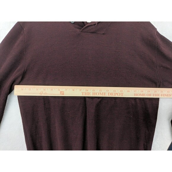 Neiman Marcus Merino Wool Blend 2 Button Loop Closure Burgundy Pullover Size L - Picture 8 of 12